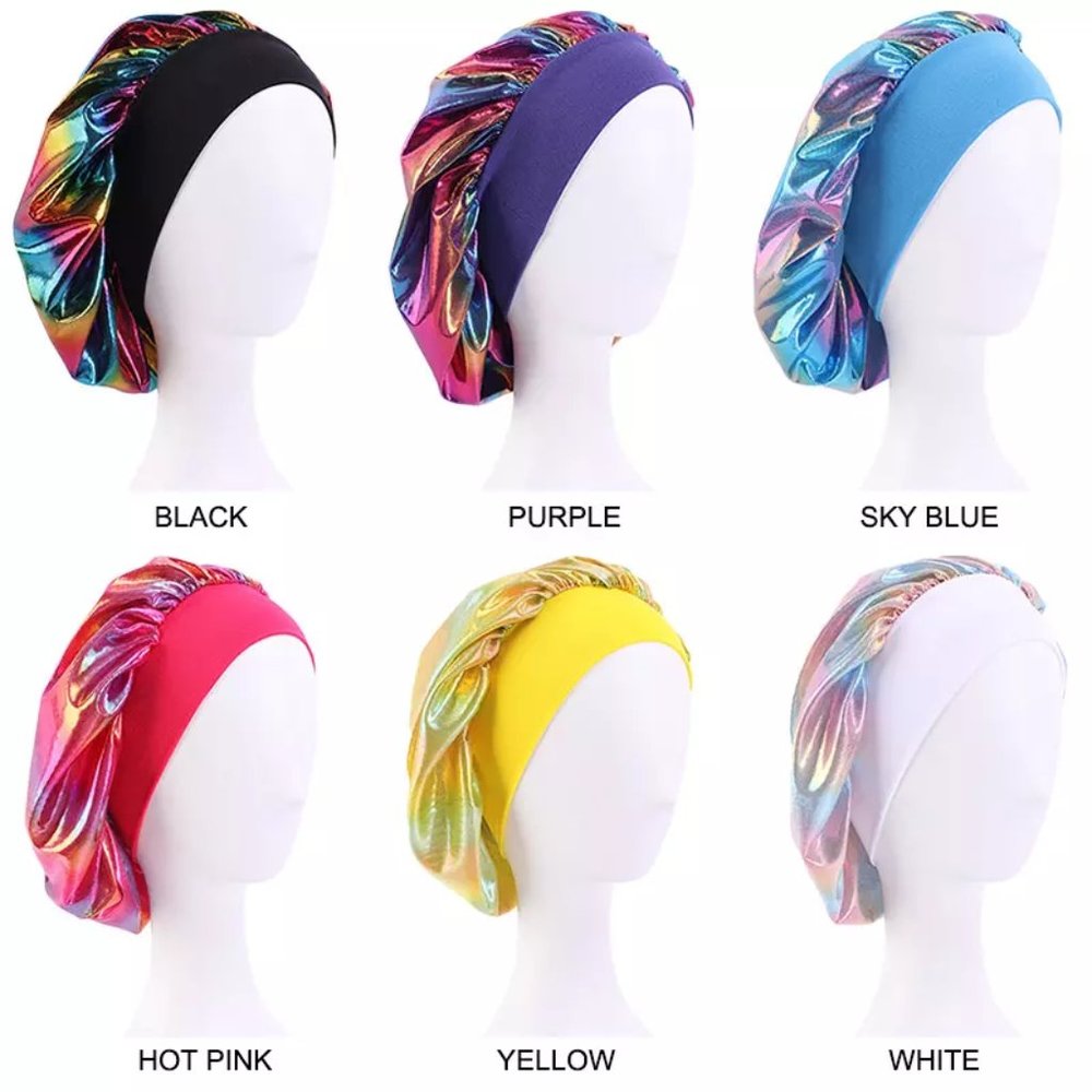 So Ducking Wright Satin Solid Wide-Brimmed Sleeping Hat Sleep Bonnet, Chemo Cap